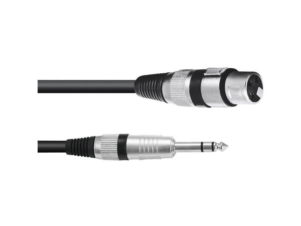 Omnitronic XLR-adapterkabel [1x XLR hann 3-polet - 1x jack 6,3 mm (stereo)] 0,90 m svart