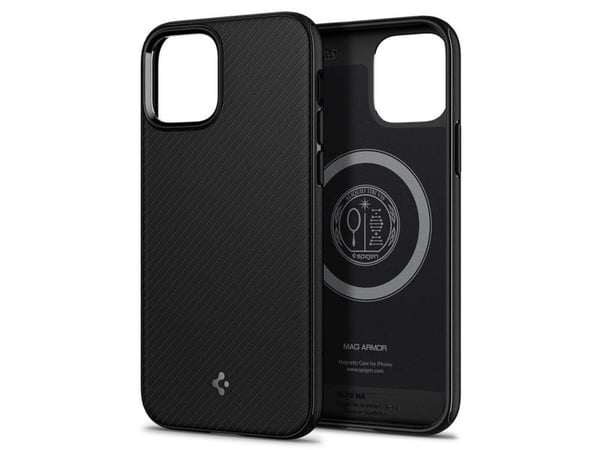 Spigen Mag Armor, Etui, Apple, iPhone 12, iPhone 12 Pro, 15,5 cm (6.1"), Svart