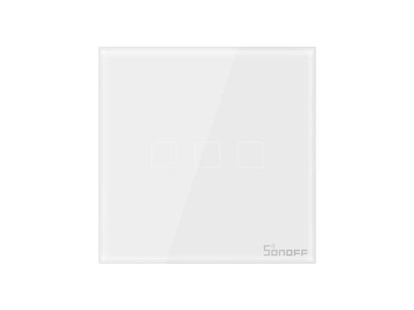 Sonoff T0EU3C, Kosketus, Langaton, Valkoinen, Karkaistu lasi, Polykarbonaatti (PC), 3-suuntainen, Sininen, Wi-Fi
