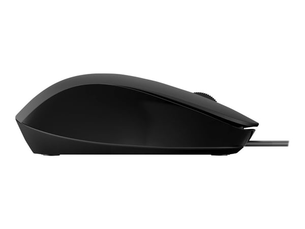 HP 150 - Mus - höger- och vänsterhänta - optisk - kabelansluten - USB - svart - för HP 21, 22, 24, 27; Laptop 14, 15, 17; Pavilion 24, 27, 32, TP01...