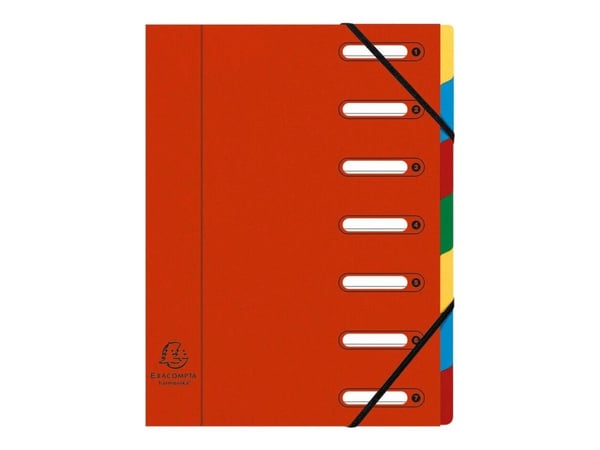 Sorteringsmapp Exacompta, 7-delad, röd