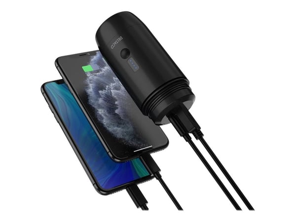 DELTACO PB-Q1002 - Strømbank - 15000 mAh - 55.5 Wh - 15 watt - 3 A - 2 utgangskontakter (USB, USB-C) - svart
