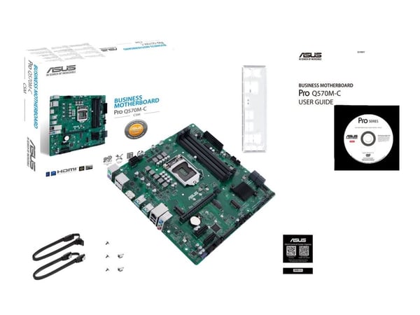 ASUS Pro Q570M-C/CSM - Hovedkort - micro ATX - LGA1200-sokkel - Q570 Chipset - USB 3.2 Gen 2, USB-C Gen1, USB 3.2 Gen 1 - Gigabit LAN - innbygd gra...