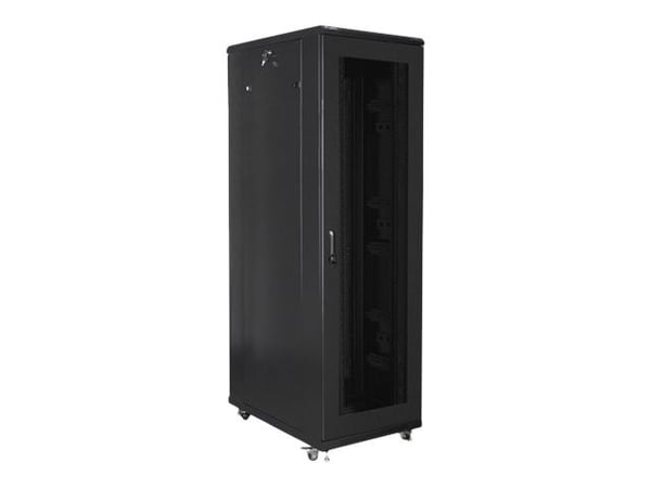 Lanberg - Rack skap - med 4 kjølevifter - 230 V - svart, RAL 9004 - 42U - 19"