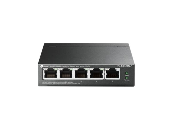 TP-Link TL-SG1005LP, Uhåndtert, Gigabit Ethernet (10/100/1000), Strøm over Ethernet (PoE), Kan monteres på vegg