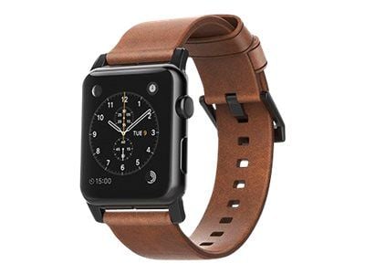 Nomad Modern Strap - Limited Edition - klokkestropp for smart armbåndsur - 150-210 mm - brun, black hardware - for Apple Watch Hermès Series 9, SE ...