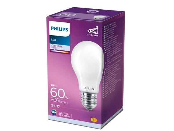 Philips 8718696705438, 7 W, 60 W, E27, 806 lm, 15000 timer, Kjølig hvit