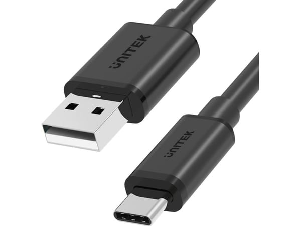 USB-kabel Unitek USB-A til USB-C 0,25 m svart (Y-C480BK)