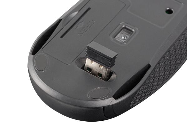 NATEC Jay 2, Ambidekstriøs, Optisk, RF kabel-fri, 1600 DPI, Sort