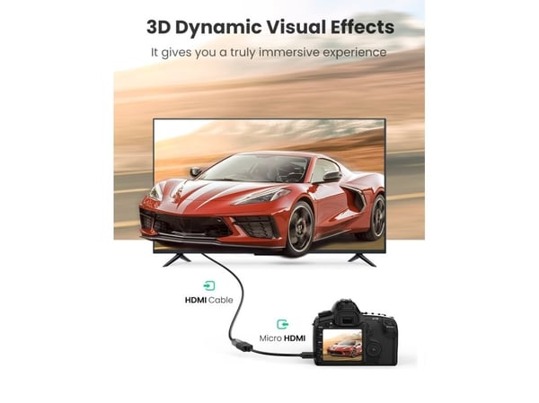 Ugreen - HDMI-sovitin - 19 pin micro HDMI tyyppi D han til HDMI (naaras) hun