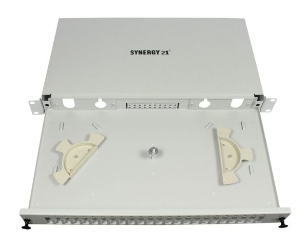 LWLPatchpanel for 24xSCDuplex LC-Quad-kontakter 191HE uten SCLCK-koblinger lysgrå Synergy 21