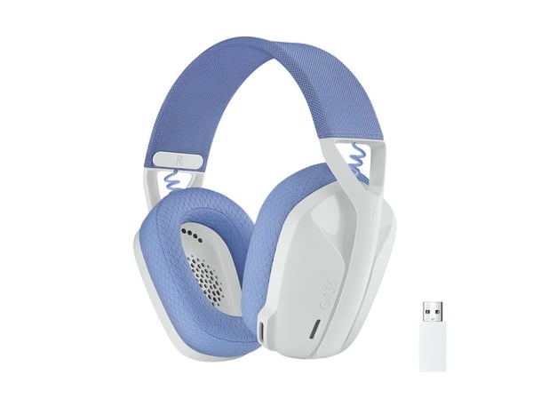 Logitech G435 LIGHTSPEED - Hodesett - Full størrelse - 2,4 GHz - Trådløs - USB - Hvit