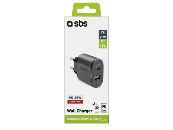SBS TETRPD25W, Sisätila, AC, 9 V, Musta