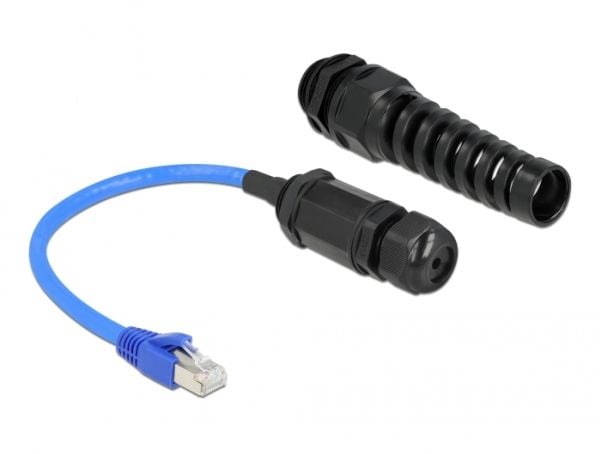 DeLOCK 66809, 0,25 m, Cat6, SF/UTP (S-FTP), RJ-45, RJ-45, Musta, Sininen