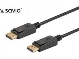 SAVIO CL-136 - DisplayPort-kabel - DisplayPort (hann) til DisplayPort (hann) - DisplayPort 1.2 - 2 m - 4K-støtte - svart