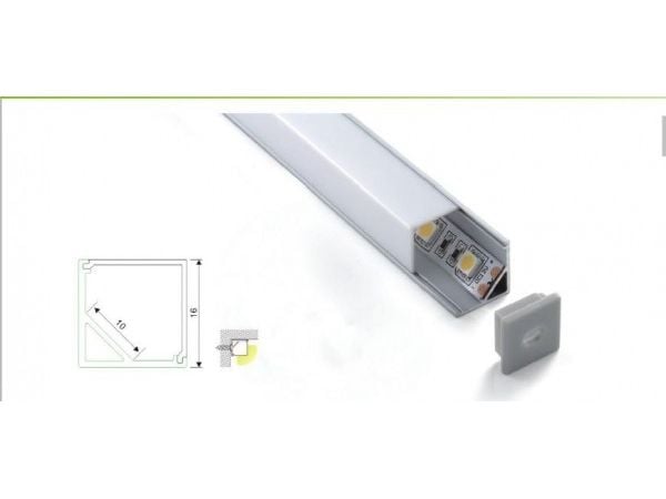 Synergy 21 LED U-profil 200 cm ALU005 hvit