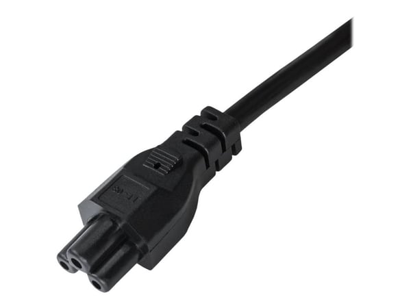 Akyga Pro Series Cloverleaf AK-NB-01A - Virtajohto - virta CEE 7/7 (uros) kulmassa IEC 60320 C5 - 250 V - 2,5 A - 1,5 m - kiinteä - musta