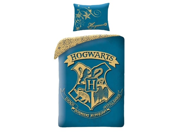 Harry Potter Tylypahkan vuodevaatteet 2i1 Design 3 - 100 prosenttia puuvillaa Harry Potter Tylypahkan vuodevaatteet 2i1 Design 3 - 100 prosenttia puuvillaa