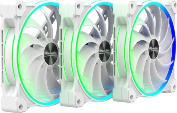 Alpenföhn 140mm Wing Boost 3 ARGB PWM-kabinetvifte, Triple – hvit