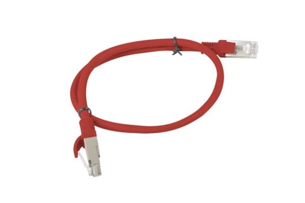 Lanberg - Patch-kabel - RJ-45 (hane) till RJ-45 (hane) - 50 cm - UTP - CAT 5e - formpressad, hakfri, tvinnad - röd, RAL 3017