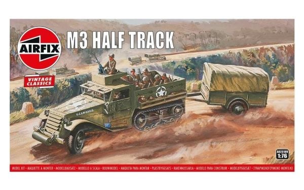 Airfix A02318V, Military truck model, Montert på forhånd, 1:76, M3 Half-Track, Hankjønn, Plast
