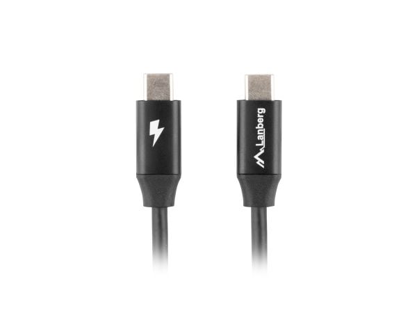 Lanberg - USB-kabel - USB-C (hann) til USB-C (hann) - USB 2.0 - 20 V - 3 A - 1.8 m - USB Power Delivery (60W) - svart