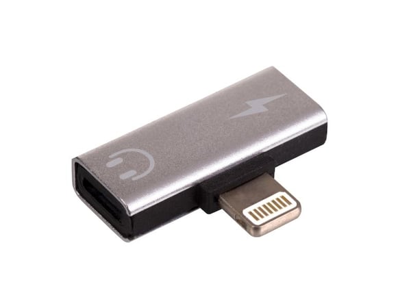 Akyga AK-AD-64 - Lightning-ladeadapter - Lightning hann til Lightning hunn - sølv