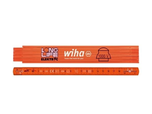 Wiha elektriker tommestok Longlife® 2m, m.indbygget ledningsholder
