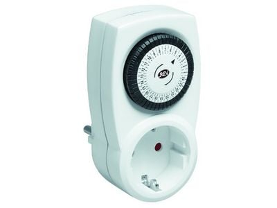REV Ajastin, 24 tunnin ajastin lapsisuojalla, Hvid, CE, 230 V, 50 Hz