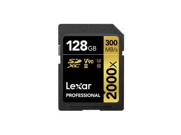 Lexar 2000x, 128 GB, SDHC, Class 10, 300 MB/s, 260 MB/s, Class 3 (U3)
