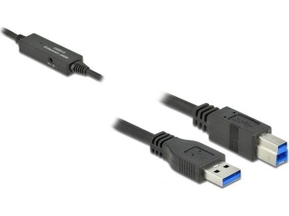 Delock - USB-kabel - USB-type A (hann) til USB Type B (hann) - USB 3.2 Gen 1 - 5 m - aktiv - svart