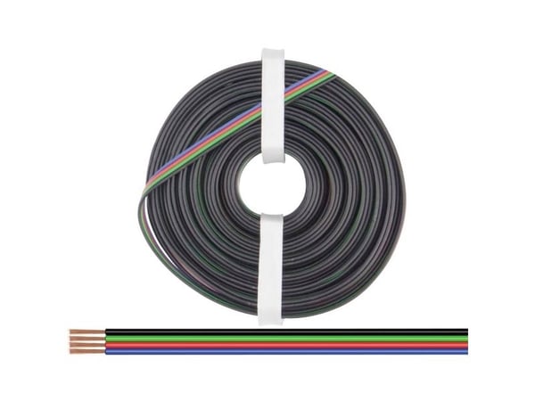 Donau Elektronik 419-100 Johdin 4 x 0,25 mm² Musta, vihreä, punainen, sininen 100 m