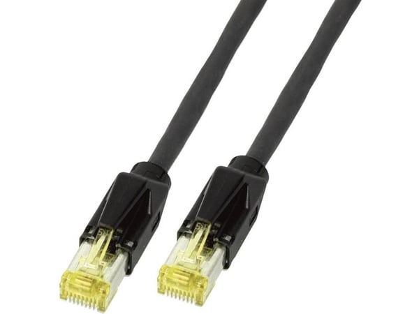 EFB Elektronik 0.5m, RJ45, 0,5 m, Cat6a, RJ-45, RJ-45, Sort