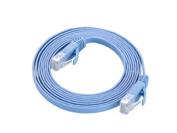 MicroConnect Console Rollover Cable - Nettverkskabel - RJ-45 (hann) til RJ-45 (hann) - 1 m - UTP - CAT 6 - formstøpt, uten hindringer, flat - blå