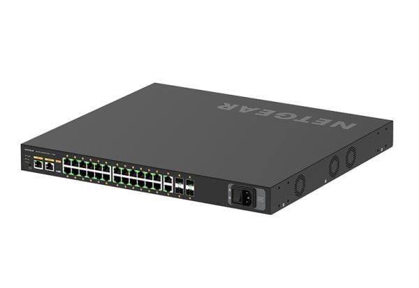 NETGEAR AV Line GSM4230P-100EUS - Switch - L3 - Administrert - 24 x 10/100/1000 (PoE+) + 2 x 10/100/1000 + 4 x 1000Base-X SFP - side til side lufts...