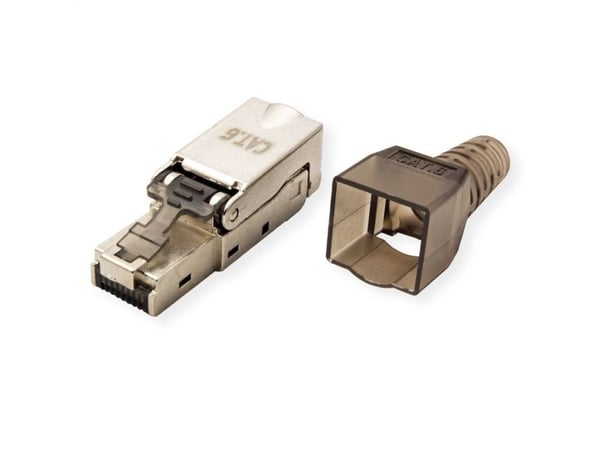 Value 26.99.0371, RJ-45, Sølv, Polykarbonat (PC), Zink, Cat6e, Gull, ISO/IEC11801, IEC60603-7