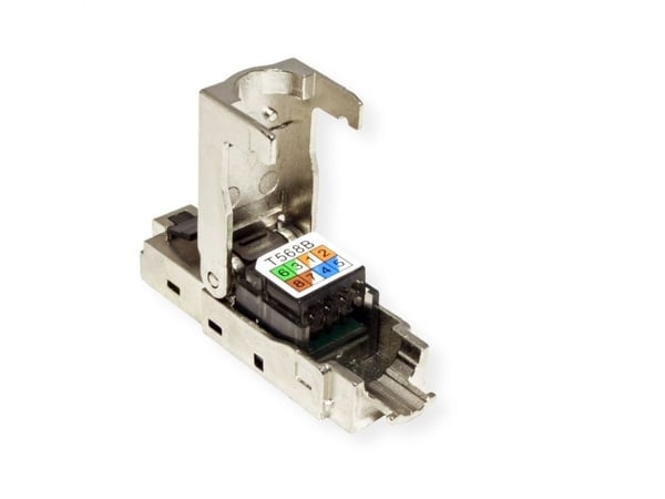 Value 26.99.0371, RJ-45, Sølv, Polykarbonat (PC), Zink, Cat6e, Gull, ISO/IEC11801, IEC60603-7