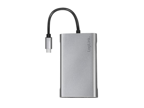 LogiLink UA0382, Ledningsført, USB 3.2 Gen 1 (3.1 Gen 1) Type-C, 100 W, 10,100,1000 Mbit/s, Sølv, 5000 Gbit/sek.