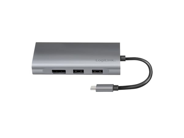 LogiLink UA0382, Ledningsført, USB 3.2 Gen 1 (3.1 Gen 1) Type-C, 100 W, 10,100,1000 Mbit/s, Sølv, 5000 Gbit/sek.
