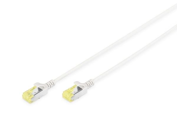DIGITUS - Koblingskabel - RJ-45 (hann) til RJ-45 (hann) - 1 m - 3.65 mm - UTP - CAT 6a - halogenfri, formstøpt, uten hindringer - grå