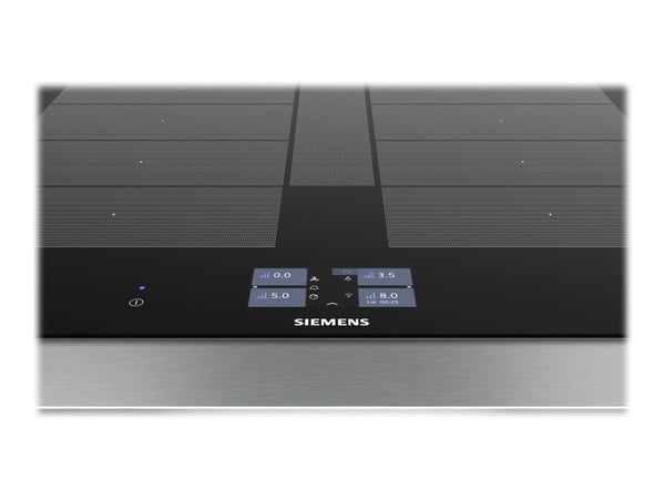 Siemens iQ700 EX675JYW1E - Induktionshäll - 4 kokplattor - Fördjupning - bredd: 56 cm - djup: 49 cm - med sidokanter i rostfritt stål - svart
