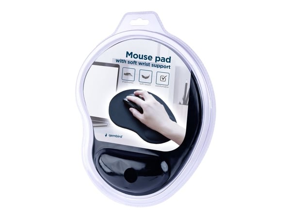 Gembird MP-ERGO-01 - Musematte med håndleddsstøtte - svart