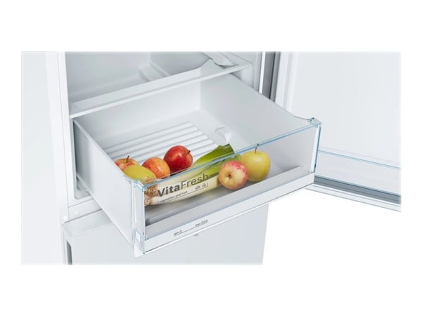 Bosch Serie | 4 KGV39VWEA - Kjøleskap/fryser - bunnfryser - bredde: 60 cm - dybde: 65 cm - høyde: 201 cm - 343 liter - Klasse E - hvit