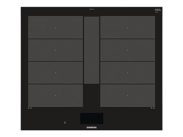 Siemens iQ700 EX675JYW1E - Induktionshäll - 4 kokplattor - Fördjupning - bredd: 56 cm - djup: 49 cm - med sidokanter i rostfritt stål - svart