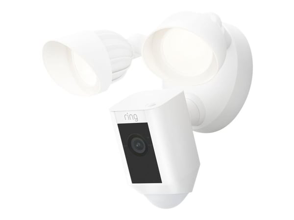 Ring Floodlight Cam Wired Plus - Nettverksovervåkingskamera - utendørs - værbestandig - farge (Dag og natt) - 1080p - lyd - trådløs - Wi-Fi - AC 12...