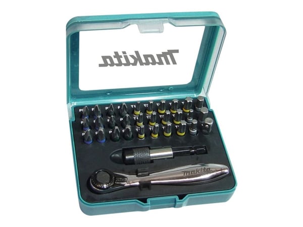 Makita - Screwdriver bit and ratchet set - 32 deler - torx, phillips, pozidriv, hex - lengde: 25 mm - for Makita DHP482RTJ