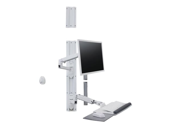 Ergotron LX Wall Mount System - Monteringssett (veggarm, musholder, tastaturarm, 2 kabelkanaler, håndleddsstøtte, veggspor 10", veggspor 34") - Kon...