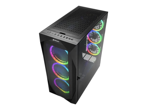 Sharkoon REV300 - Tower - utvidet ATX (E-ATX) - sidepanel med vindu (herdet glass) - ingen strømforsyning - USB/lyd