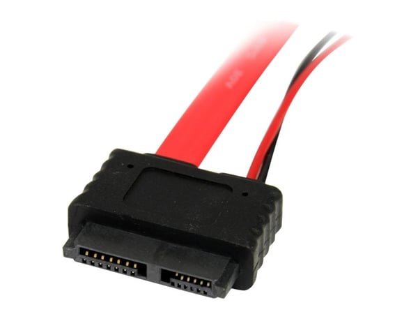 StarTech 12in Slimline SATA to SATA with LP4 Power Cable Adapter (SLSATAF12) - SATA-kabel - Serial ATA 150/300/600 - Slimline SATA (hunn) til SATA,...
