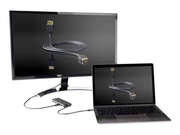 StarTech.com USB C moniporttisovitin, USB-C HDMI tai Mini DisplayPort 4K 60Hz, 100W Power Delivery Pass-Through, 4-porttinen 10Gbps USB-keskitin, U...